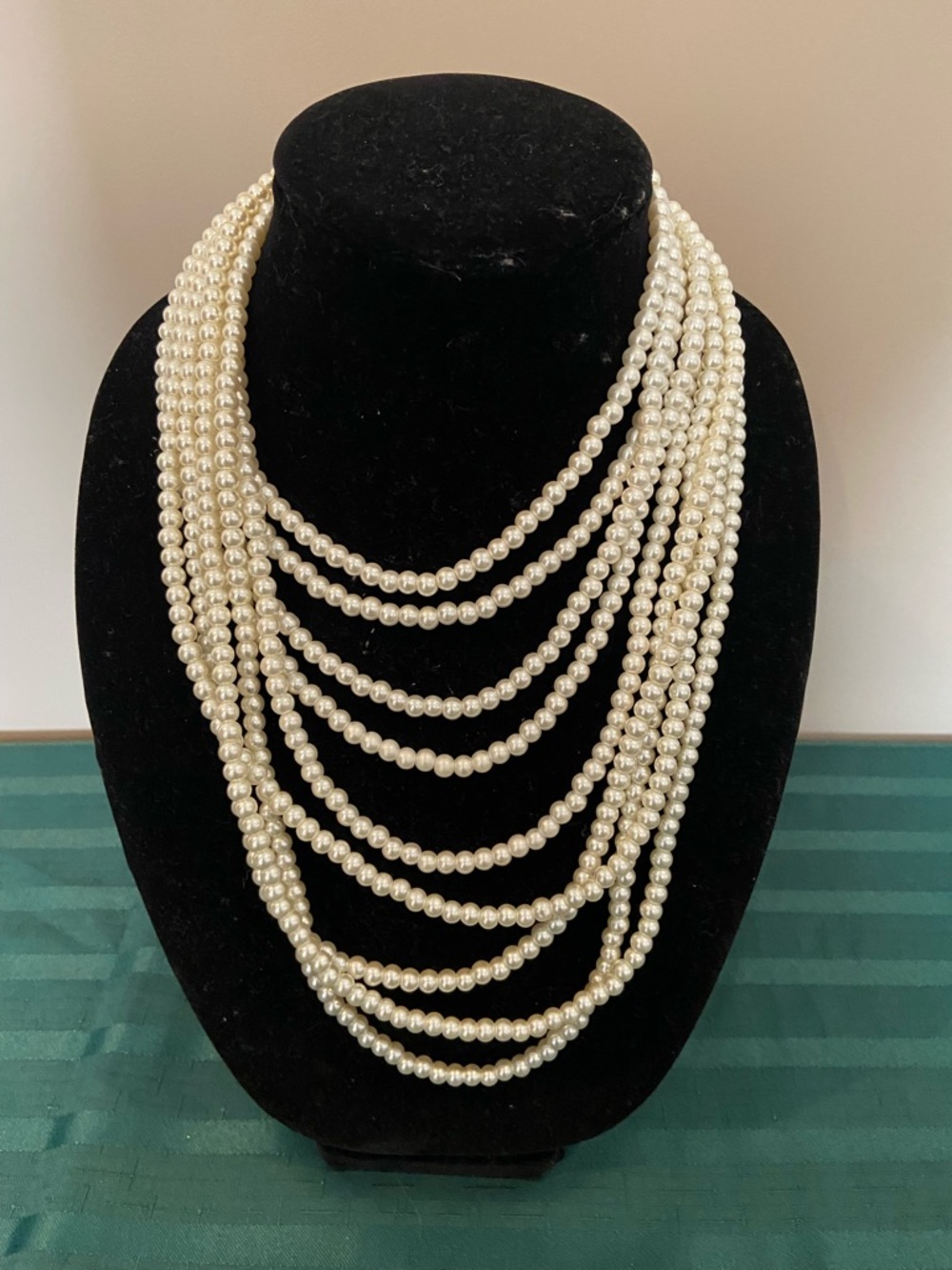 Multi-Strand Pearl Statement Necklace - Ivory